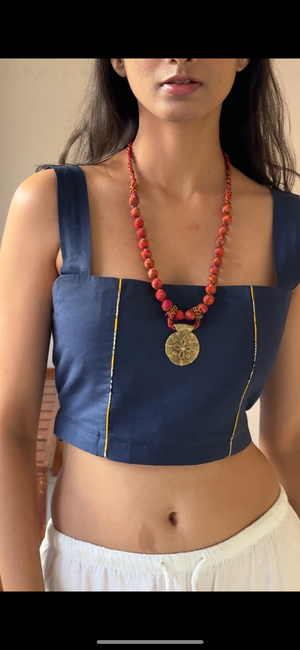 Saree Bead Dhokra Necklace By Qurcha