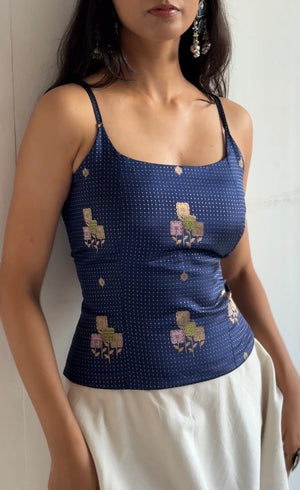 Sapphire Bloom Camisole Top