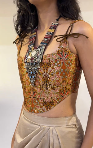 Royal Ochre Brocade Corset