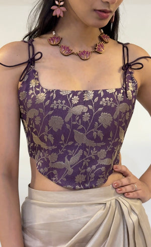 Mulberry Brocade Corset