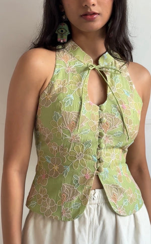 Pista Embroidered Halter Top