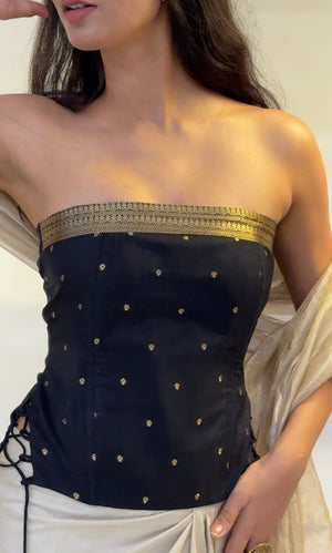 Maya Strapless Silk Corset