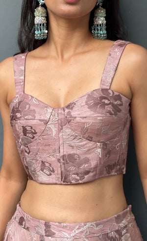 Mulberry Embroidered Silk Bustier