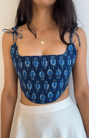 Indigo Printed Corset