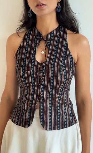 Gypsy Ajrakh Halter Top