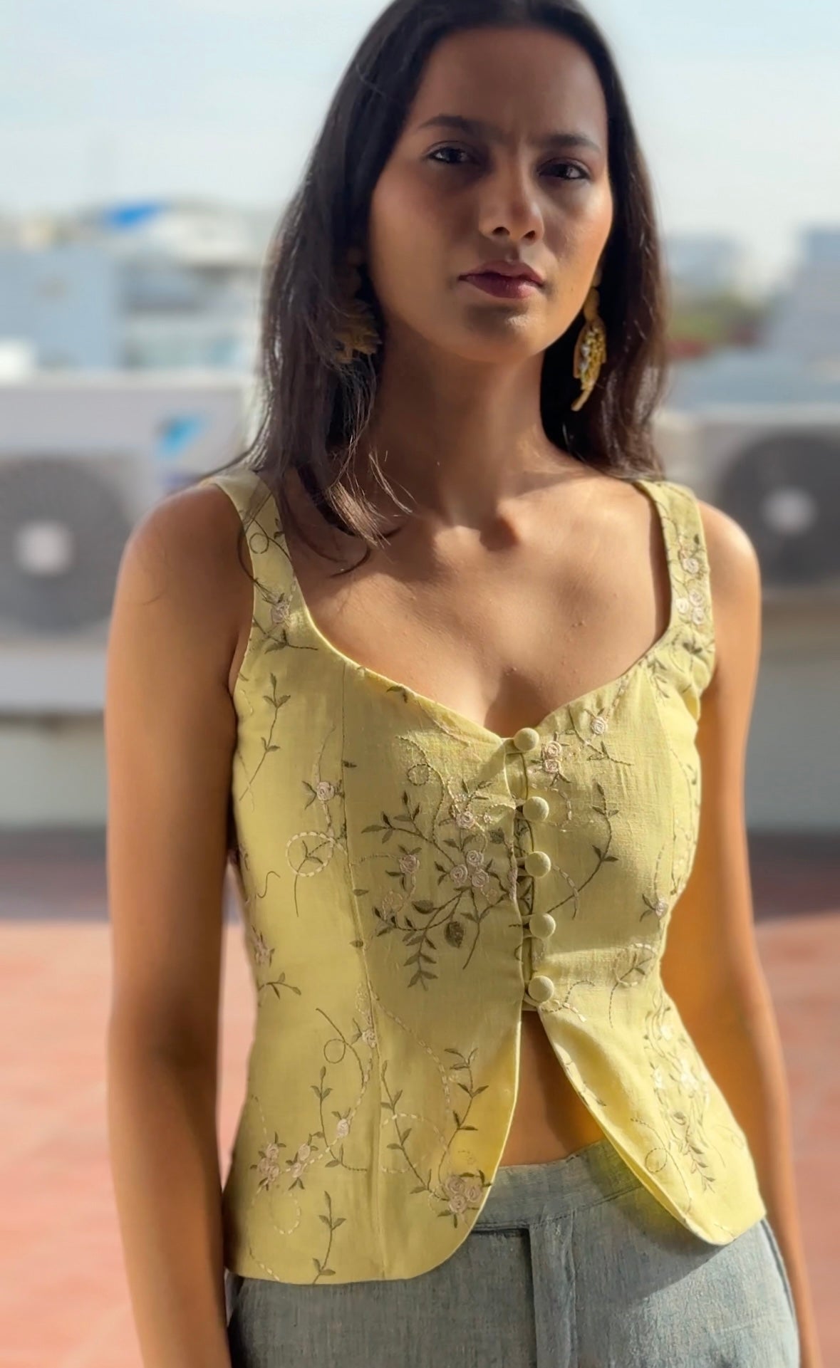 Limon Embroidered Corset Top - Mogra Designs