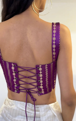 Magenta Brocade Victorian Corset