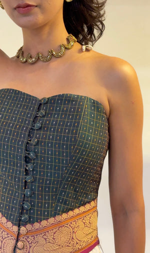 Morni Checkered Overbust Corset