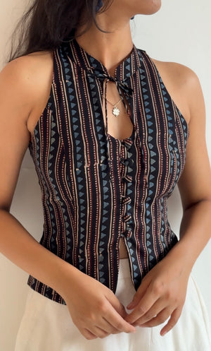 Gypsy Ajrakh Halter Top
