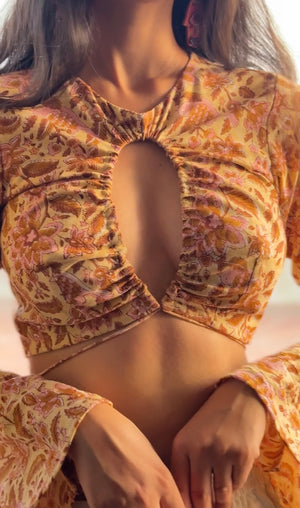 Daisy Ruched Tie-up Top