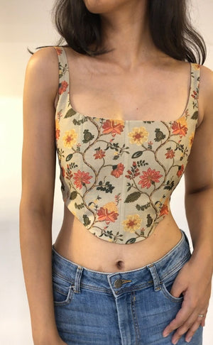 Floral Chanderi Corset