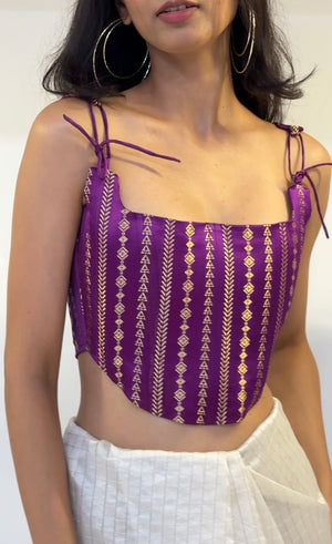 Magenta Brocade Victorian Corset