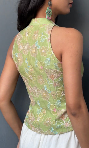 Pista Embroidered Halter Top