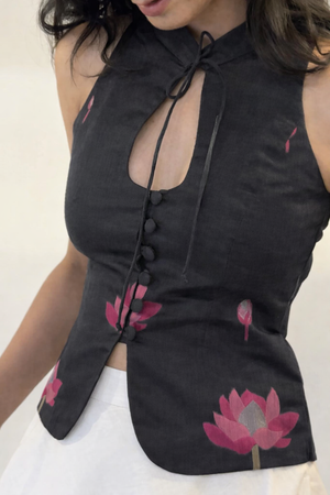Ebony Lotus Halter Top