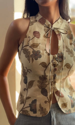 Kalamkari Printed Halter Top