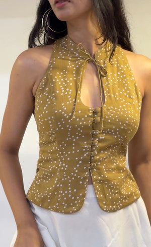 Gold Dot Halter Top