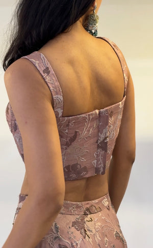 Mulberry Embroidered Silk Bustier