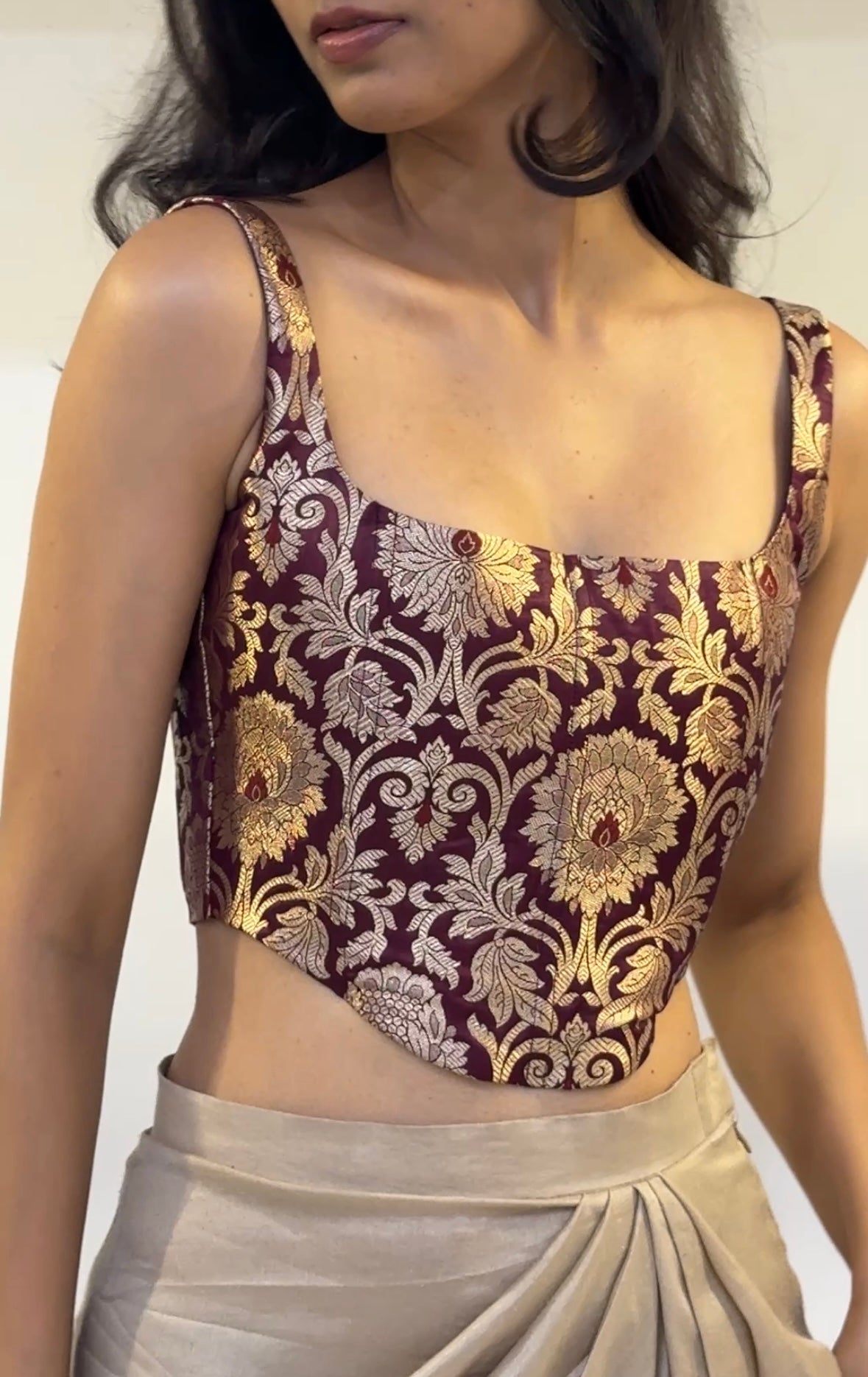 Burgundy Brocade Corset