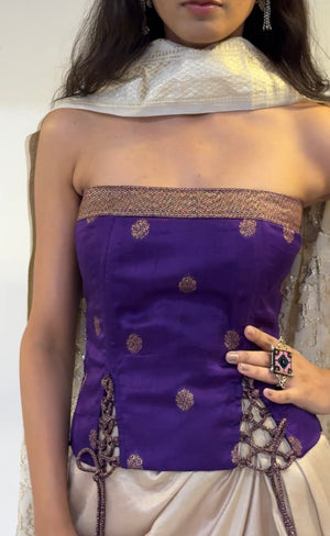 Viola Strapless Silk Corset