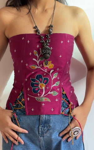 Hummingbird Applique Corset