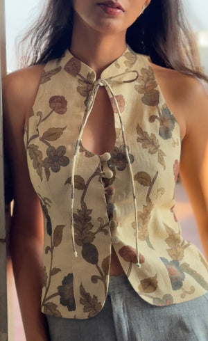 Kalamkari Printed Halter Top