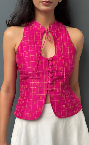 Rani Pink Halter Top