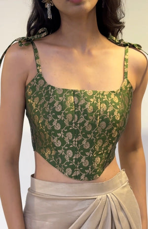 Bagh Brocade Tie-up Corset