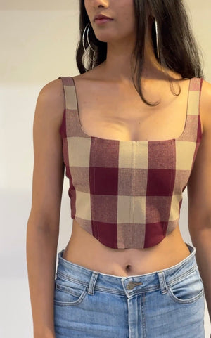 Gingham Polka Reversible Corset