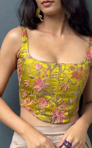 Tuscany Embroidered Organza Corset