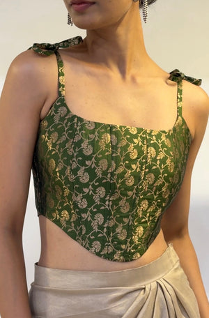 Bagh Brocade Tie-up Corset