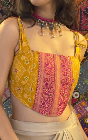 Haldi Pink Patola Corset