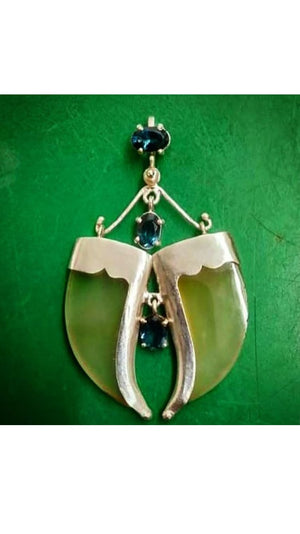 AVANI Faux Tiger Claw Blue Imperial Pendant By Baka