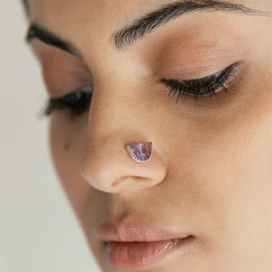 Pichwai Amethyst Lotus Nose Pin By Baka