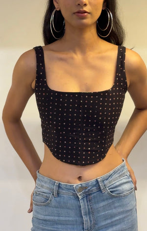 Gingham Polka Reversible Corset