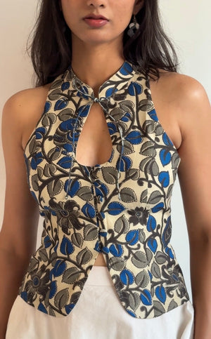 Kalamkari Floral Halter Top