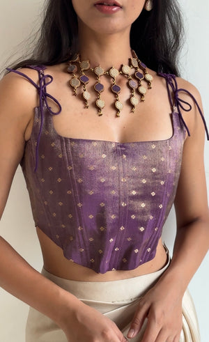 Wine Tie-up Corset