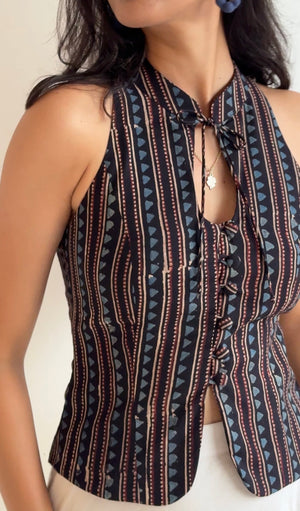 Gypsy Ajrakh Halter Top