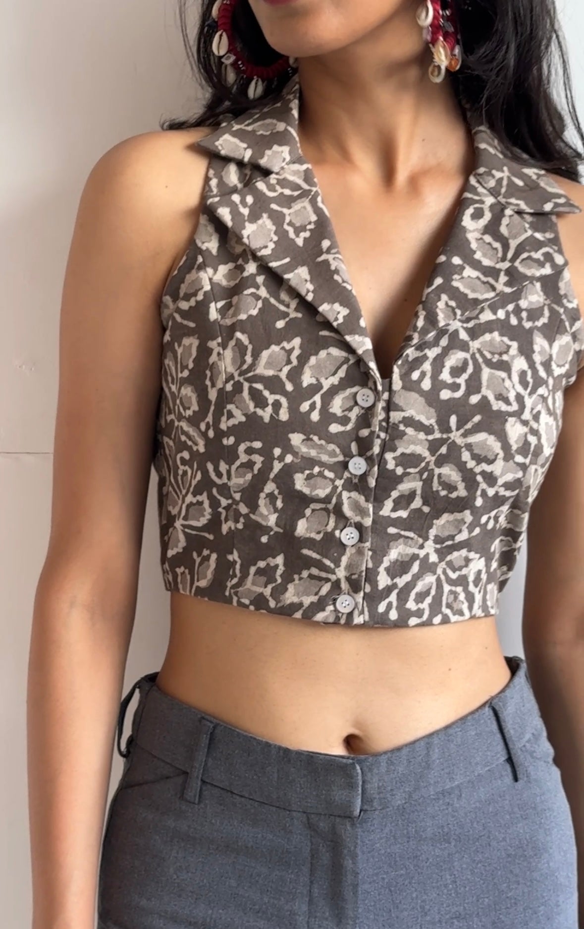 GORGLITTER Dames buikvrije crop top nekhouder zomertop mouwloos casual GORGLITTER Dames buikvrije crop top nekhouder zomertop mouwloos casual