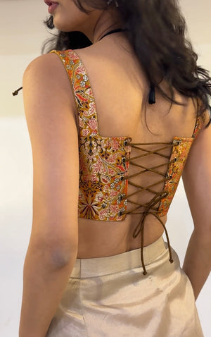 Royal Ochre Brocade Corset