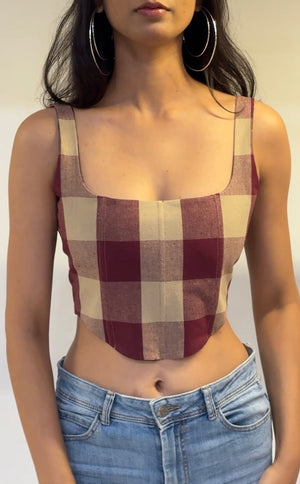 Gingham Polka Reversible Corset