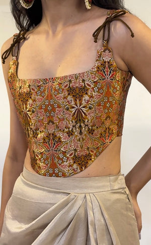 Royal Ochre Brocade Corset