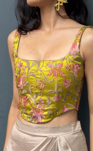 Tuscany Embroidered Organza Corset