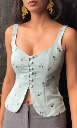 Daisy Embroidered Corset Top