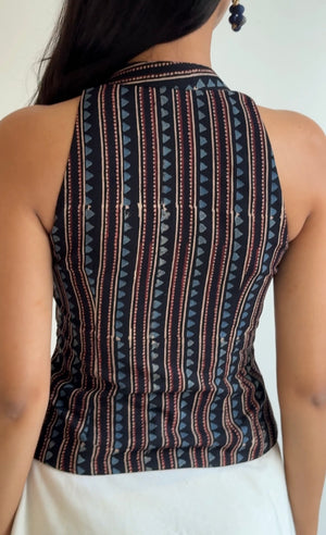 Gypsy Ajrakh Halter Top