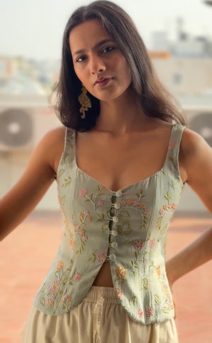 Seychelles Embroidered Corset Top