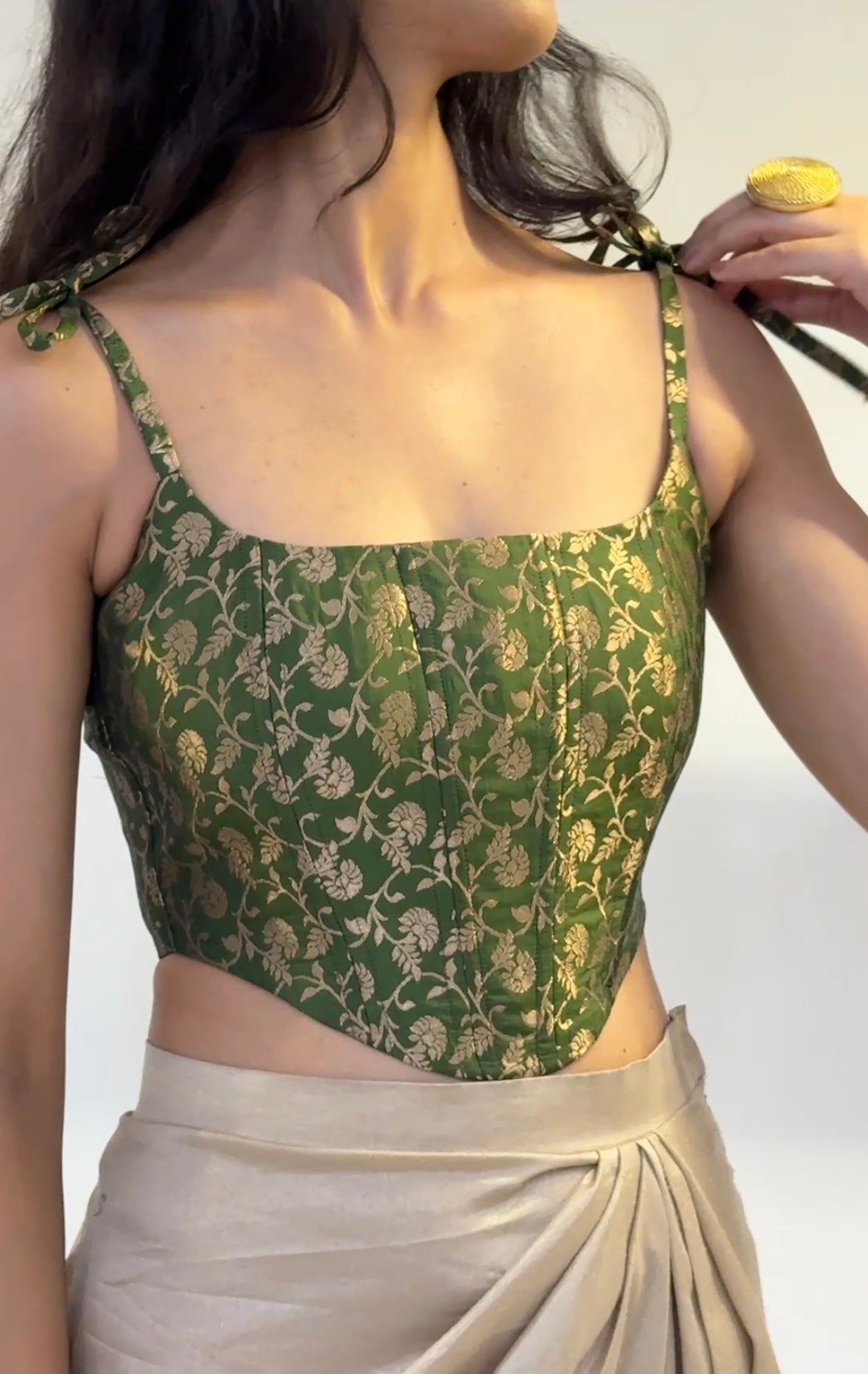 Bagh Brocade Tie-up Corset