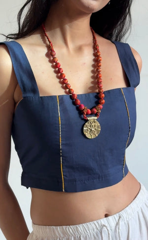 Saree Bead Dhokra Necklace By Qurcha