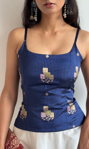 Sapphire Bloom Camisole Top