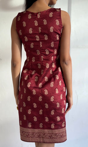 Merlot Saree Pencil Dress