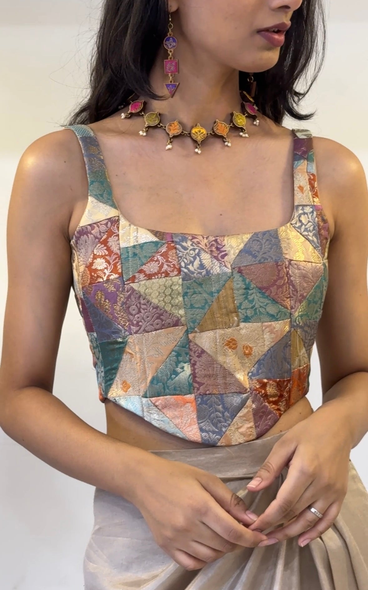 The Patchwork Silk Corset